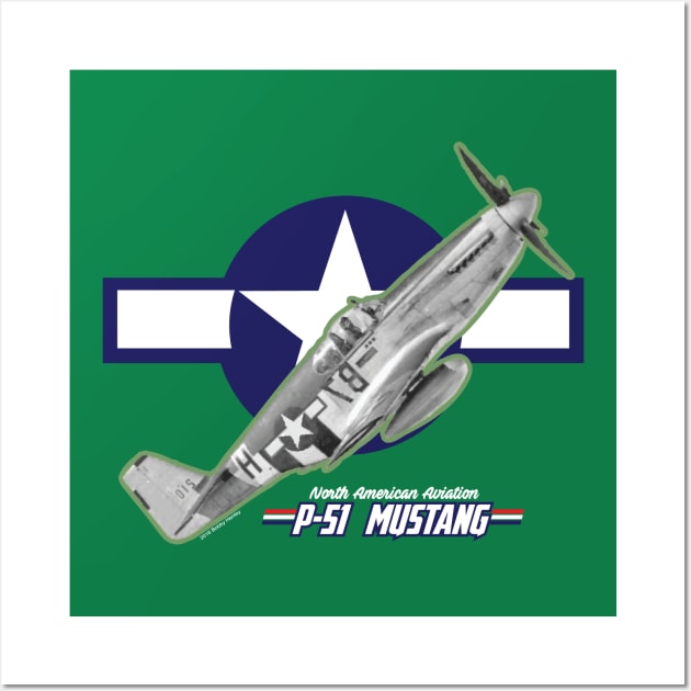 P-51 Mustang Wall Art by Illustratorator